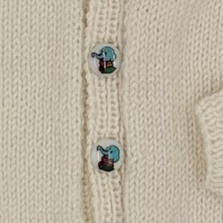 Hand Knitted Cardigan lacy hem - ONE ONLY