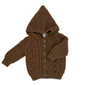 Hand Knitted Aran cardigan with Hood