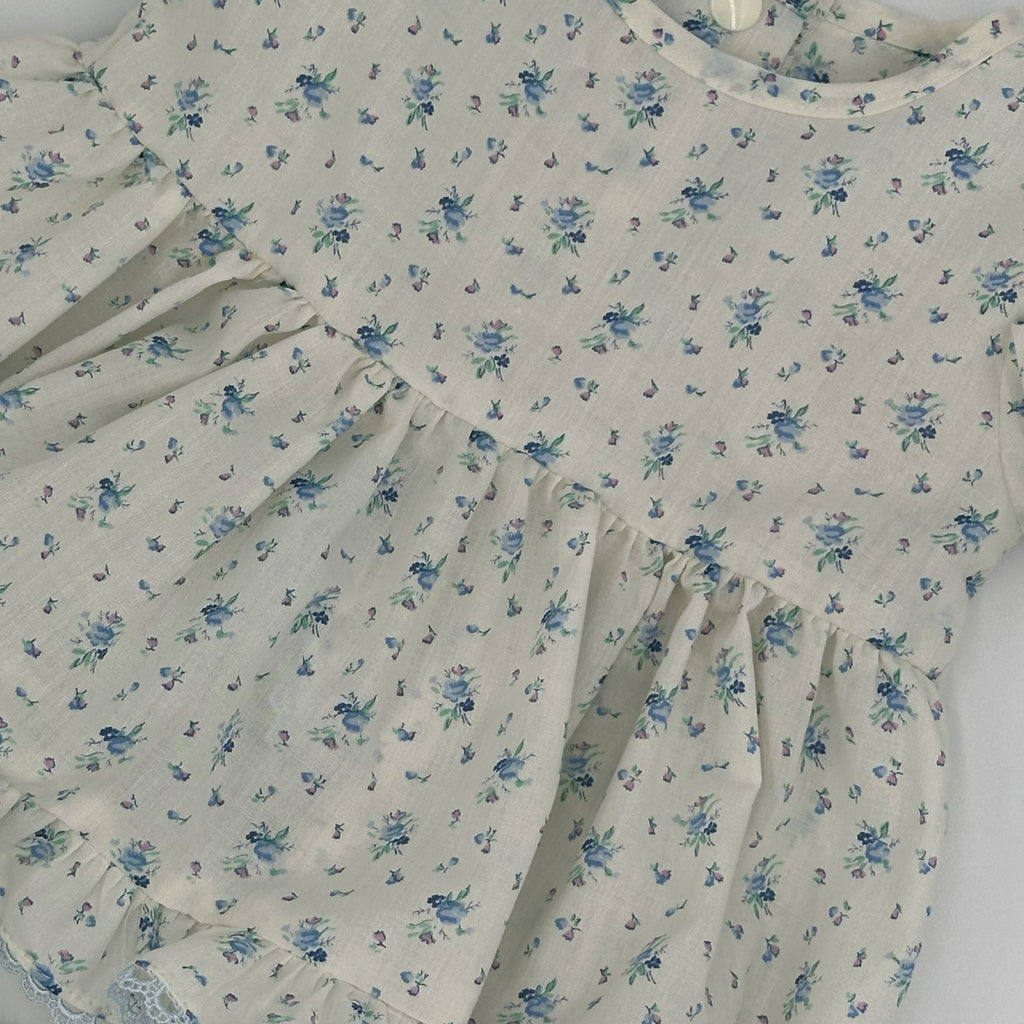 Blue Rose Willow vintage angel top and knickers set for baby girl
