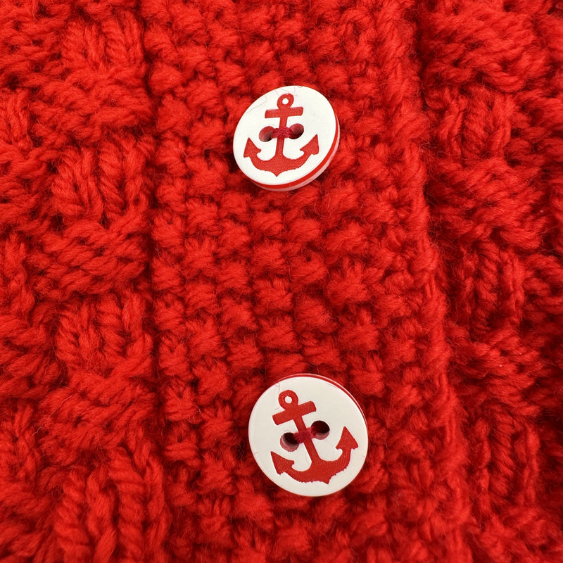 Hand Knitted Basket Weave Pattern Cardigan - ONE ONLY