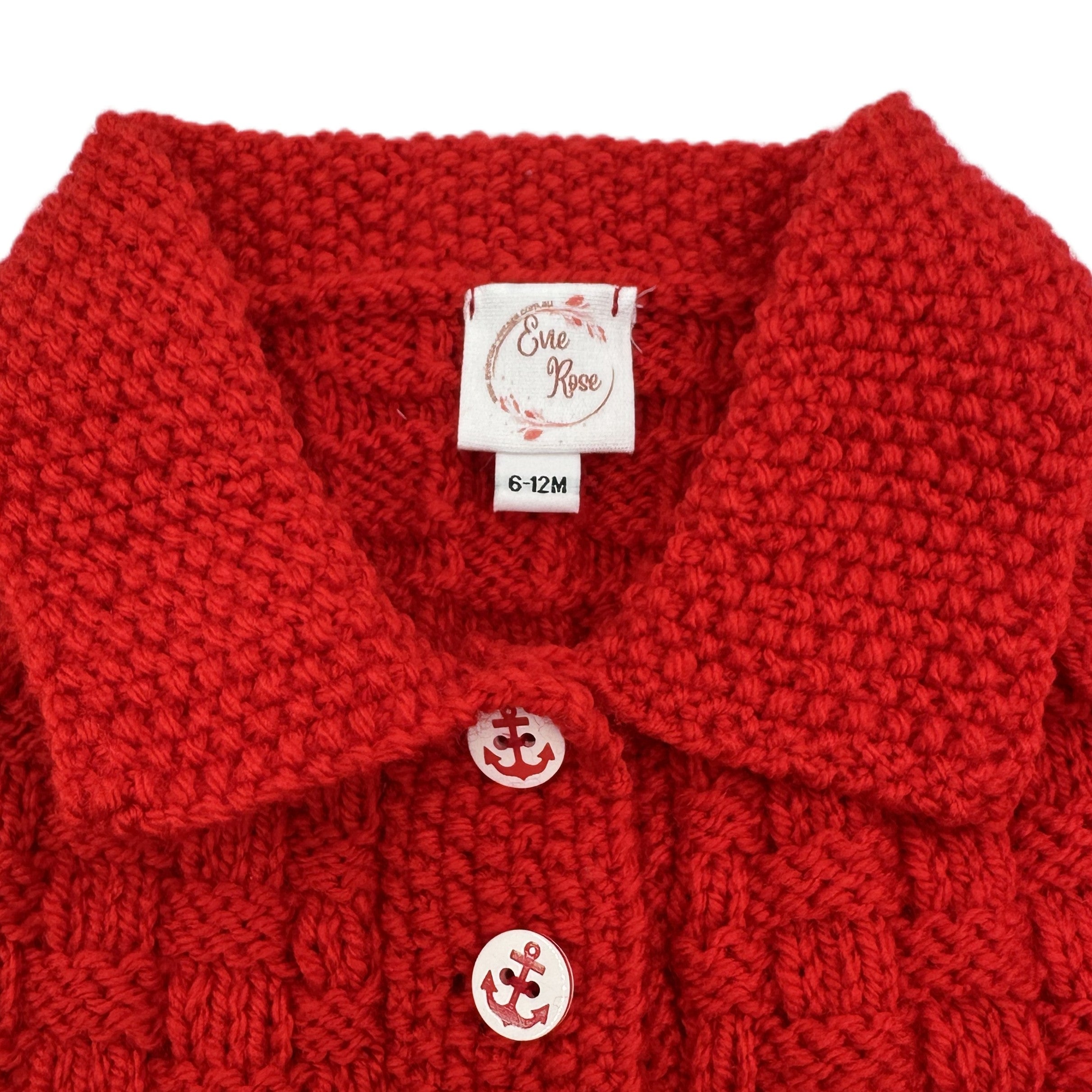 Hand Knitted Basket Weave Pattern Cardigan - ONE ONLY