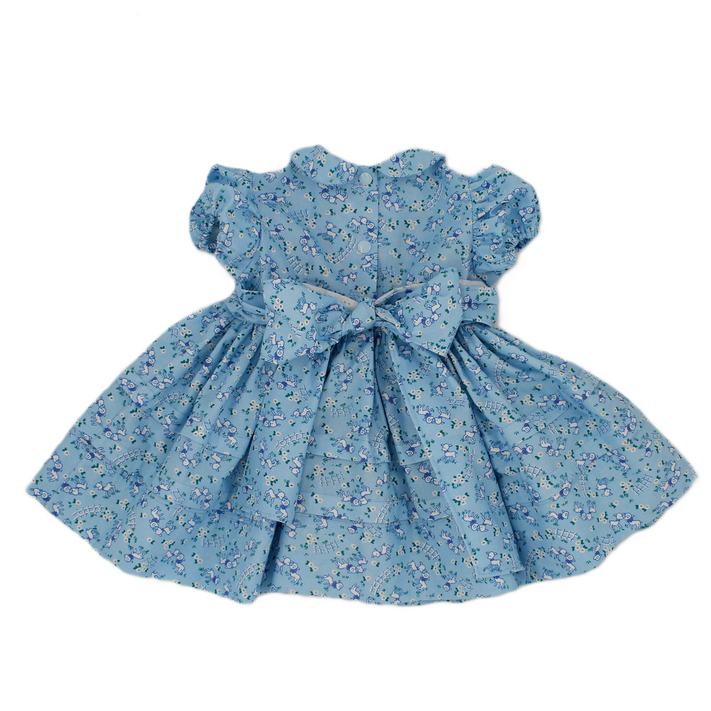 1950s Inspired Girls Dress in Turquoise Cotton - Charlotte