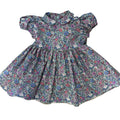 1950s Inspired Girls Dress in Blue Pink Floral - Charlotte