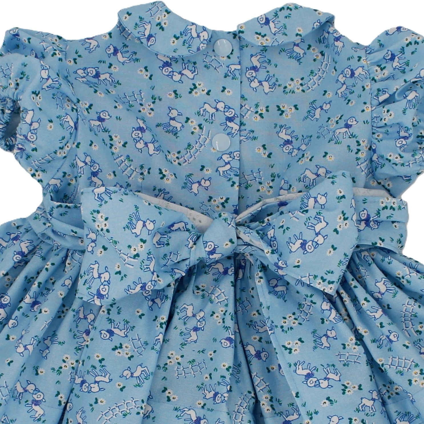 1950s Inspired Girls Dress in Turquoise Cotton - Charlotte