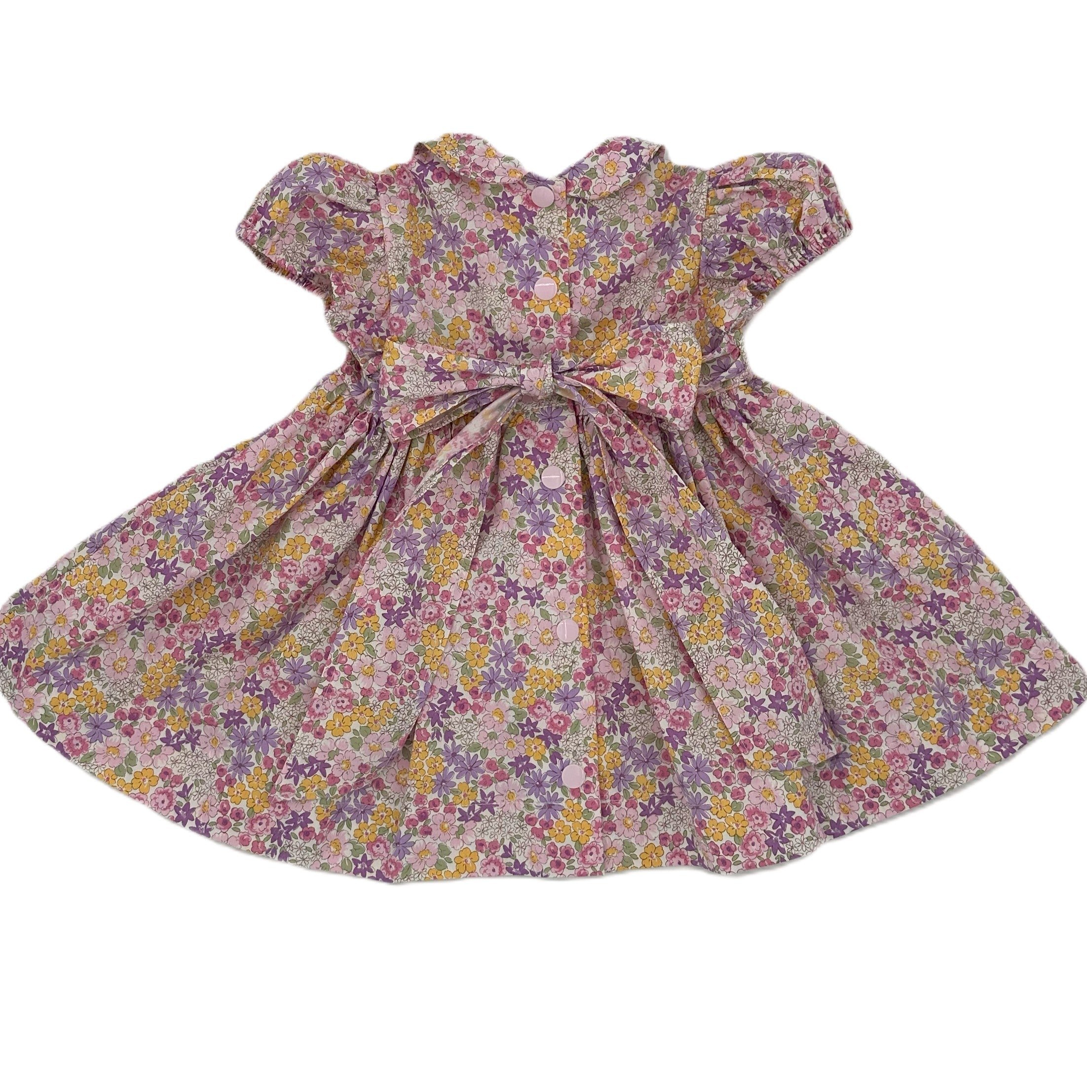 1950s Inspired Girls Dress in Pink Lilac Floral - Charlotte