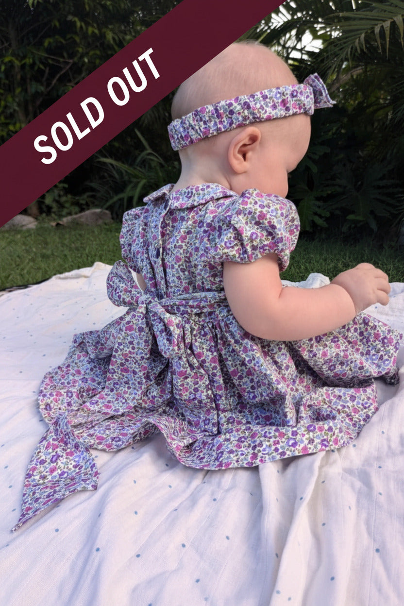 1950s Inspired Girls Dress in Pink Lilac Floral - Charlotte