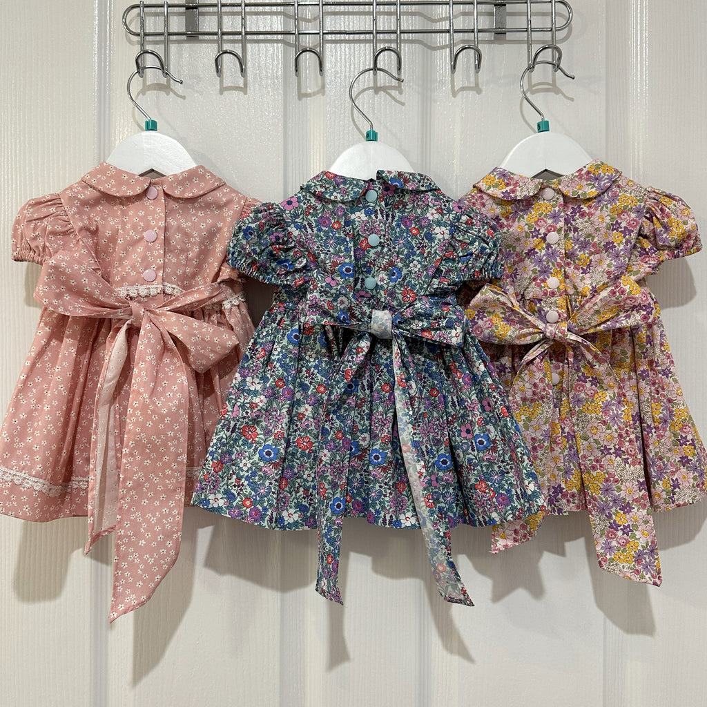 1950s Inspired Girls Dress in Pink Lilac Floral - Charlotte