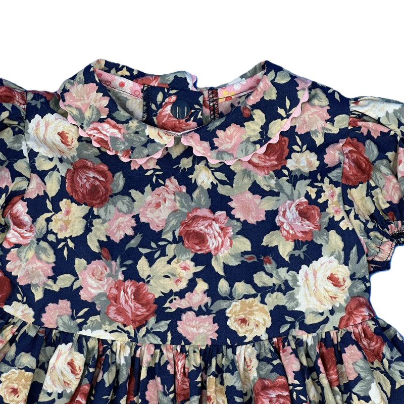 1950s Inspired Girls Dress in Navy Floral Print - Charlotte