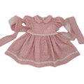 1950s Inspired Girls Dress in Dusty Pink Floral - Charlotte