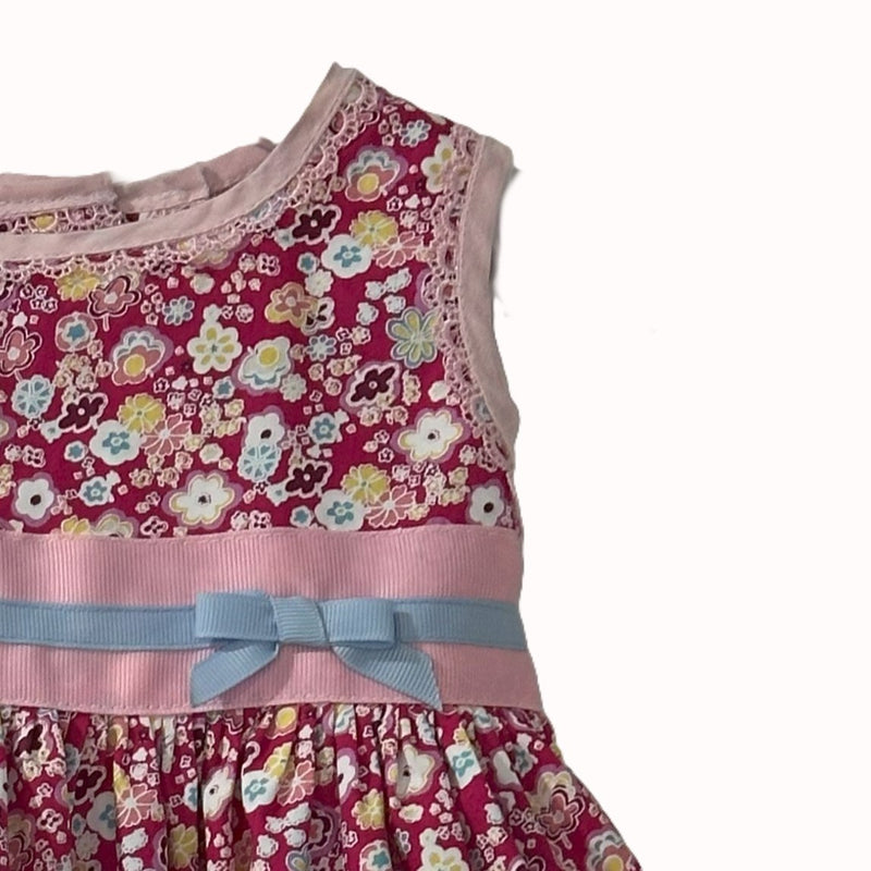 Girls Sleeveless Dress in Pretty Pink Poplin - Clara
