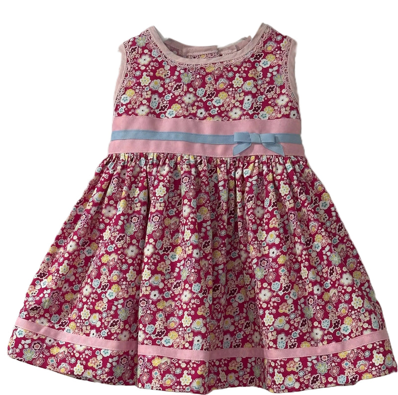 Girls Sleeveless Dress in Pretty Pink Poplin - Clara