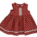 Girls Sleeveless Dress in Red with multi star print - Clara