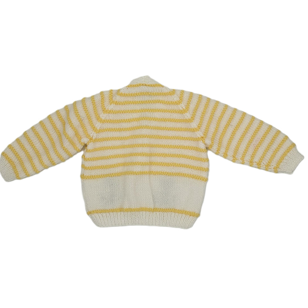Hand Knitted Nautical Theme Cardigan with V neck