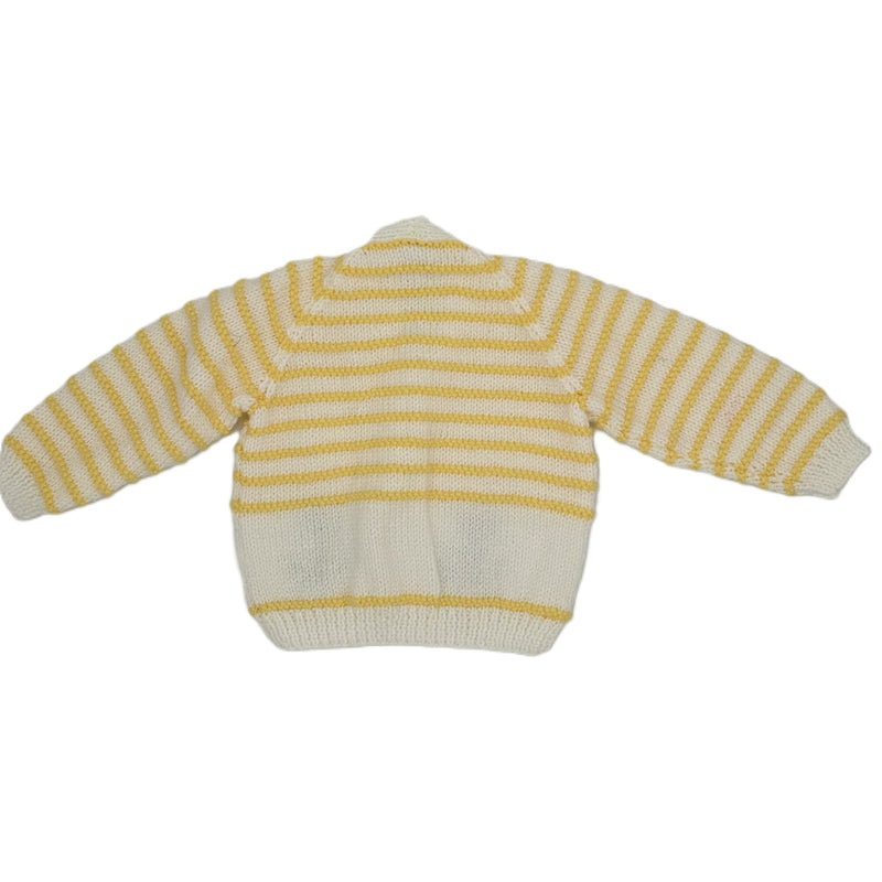 Hand Knitted Nautical Theme Cardigan with V neck