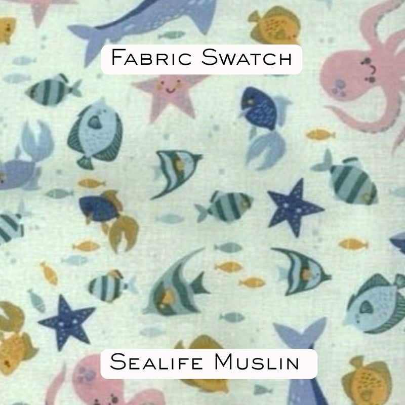 1950s Style Frilly Bottom Romper in Sea Life Print - Florence