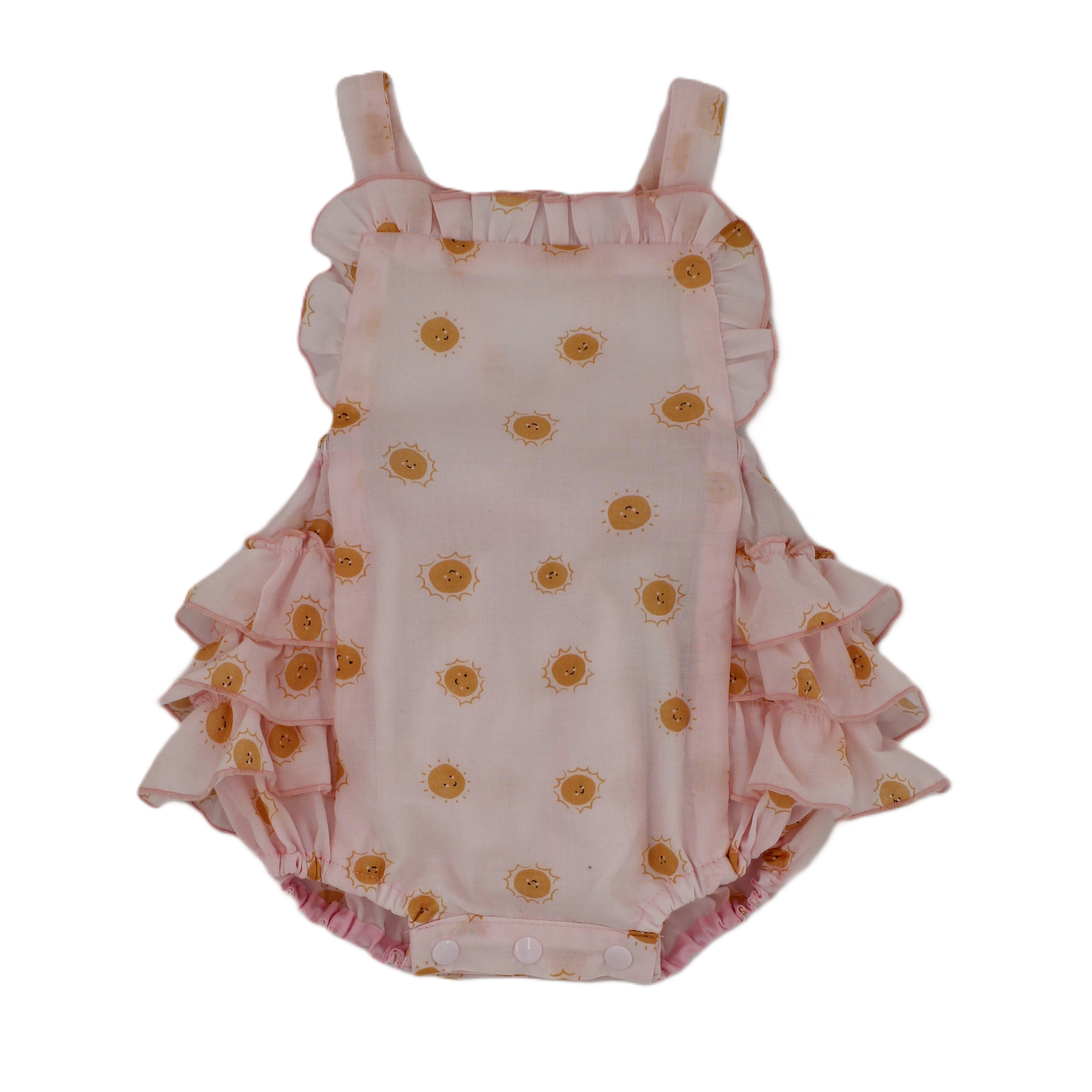 1950s Style Frilly Bottom Romper in sunshine print - Florence
