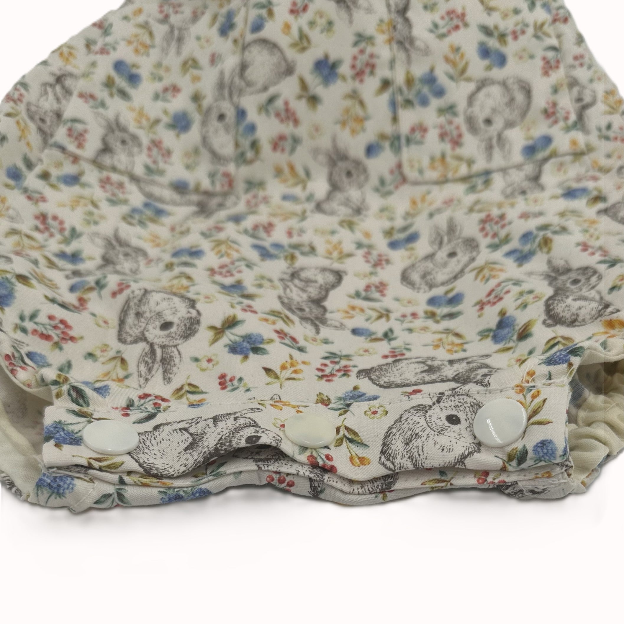 1950s Style Romper in Cream Bunny Print - Georgie