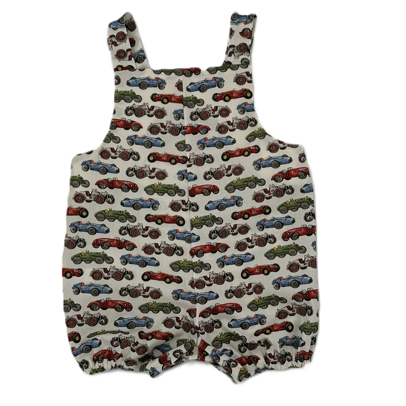 Romper in Retro Racing Car Print - Henry
