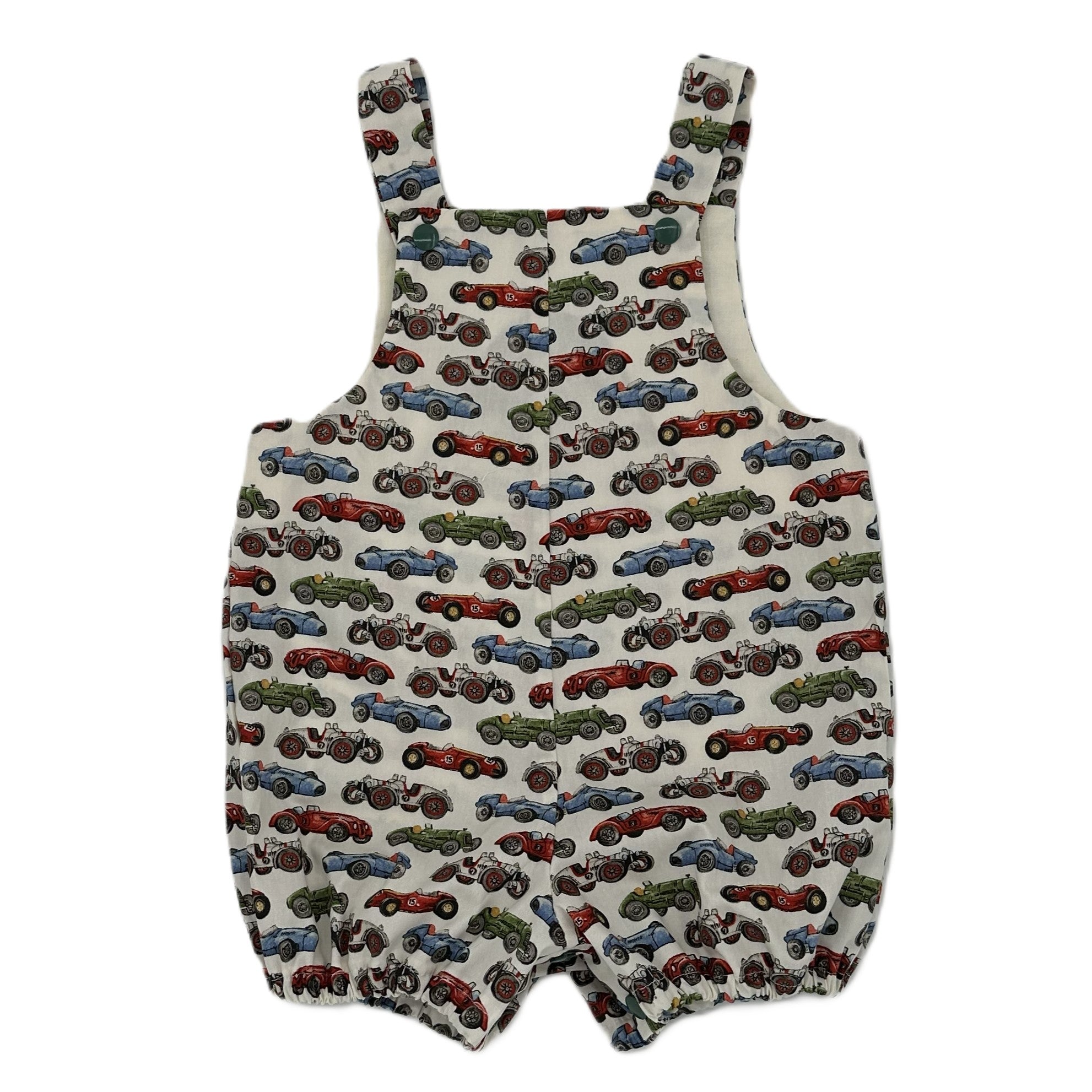 Romper in Retro Racing Car Print - Henry