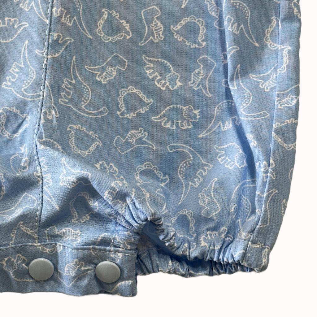 Romper In Dinosaur Print with Dinosaur Embroidery - Henry