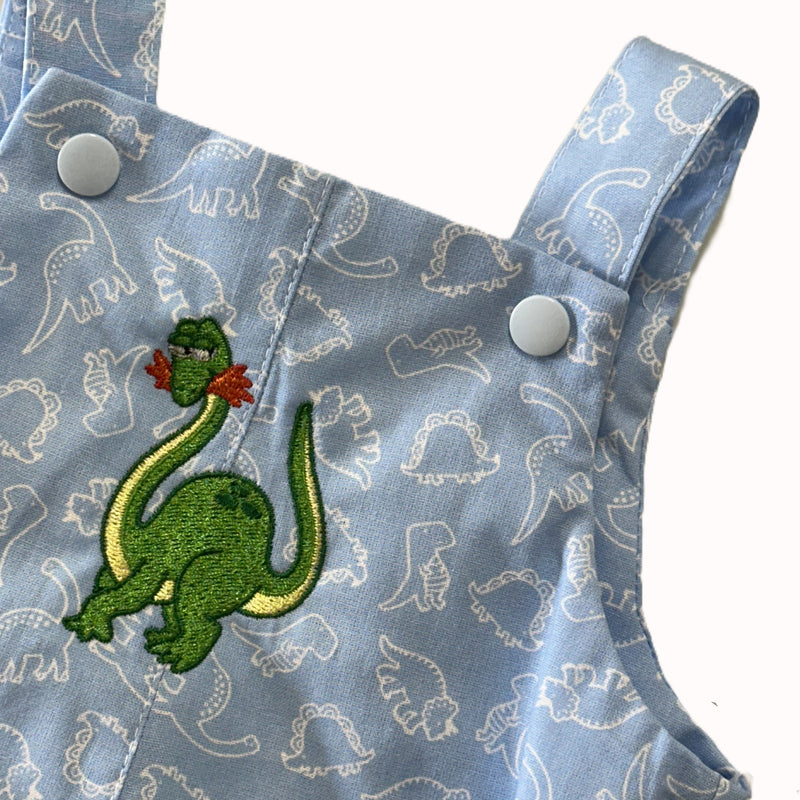 Romper In Dinosaur Print with Dinosaur Embroidery - Henry