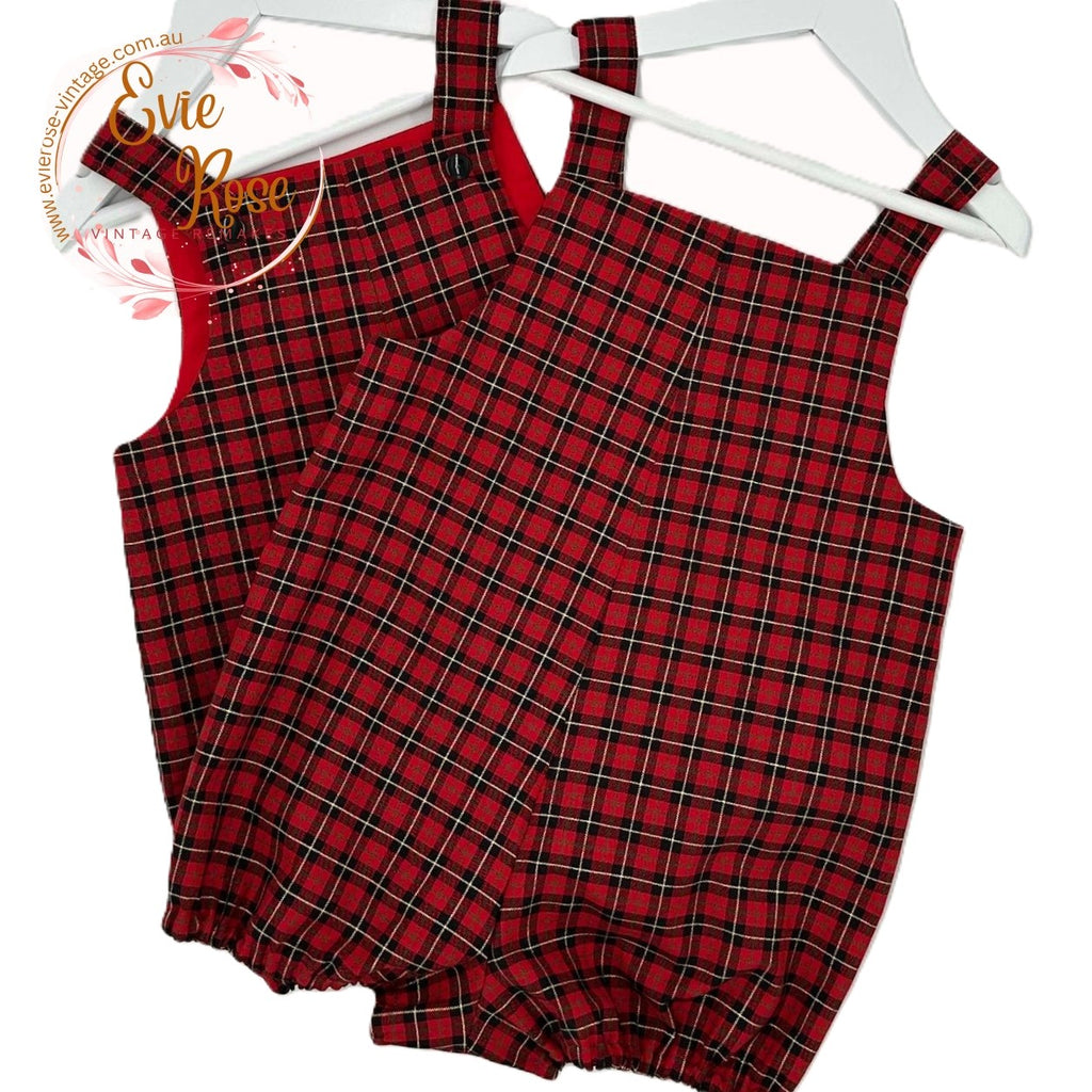 Short Leg Romper - Tartan