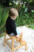 Hand Knitted Aran cardigan with collar