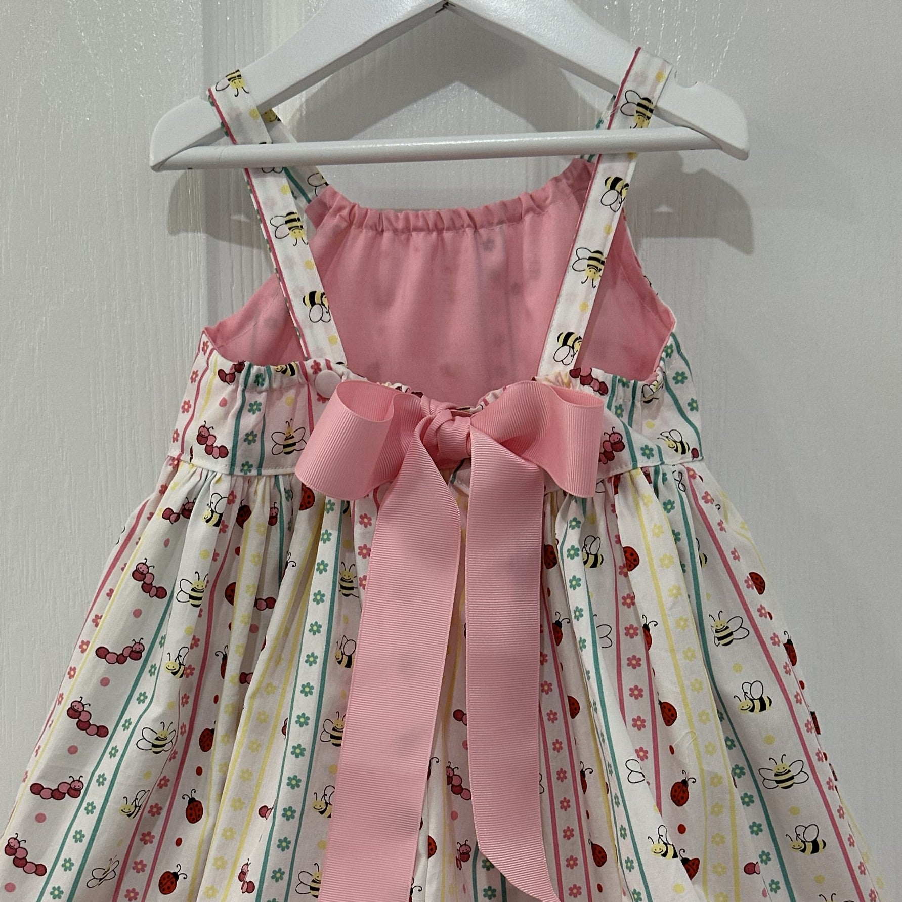 Girls Summer Strap Dress in Pretty bug print - Lily