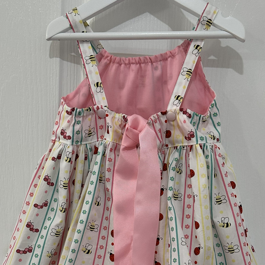 Girls Summer Strap Dress in Pretty bug print - Lily