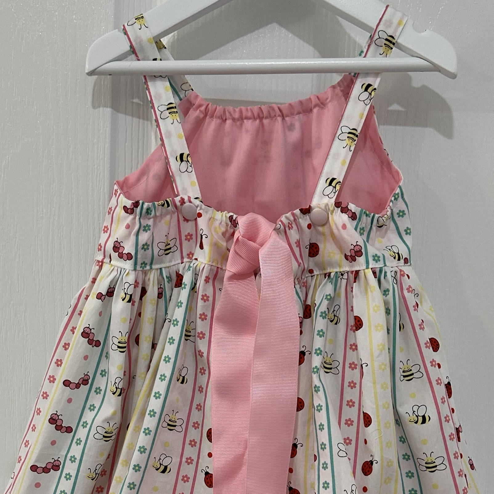 Girls Summer Strap Dress in Pretty bug print - Lily