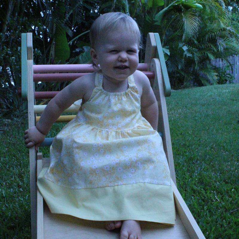 Girls Summer Strap Dress in Yellow - Lily