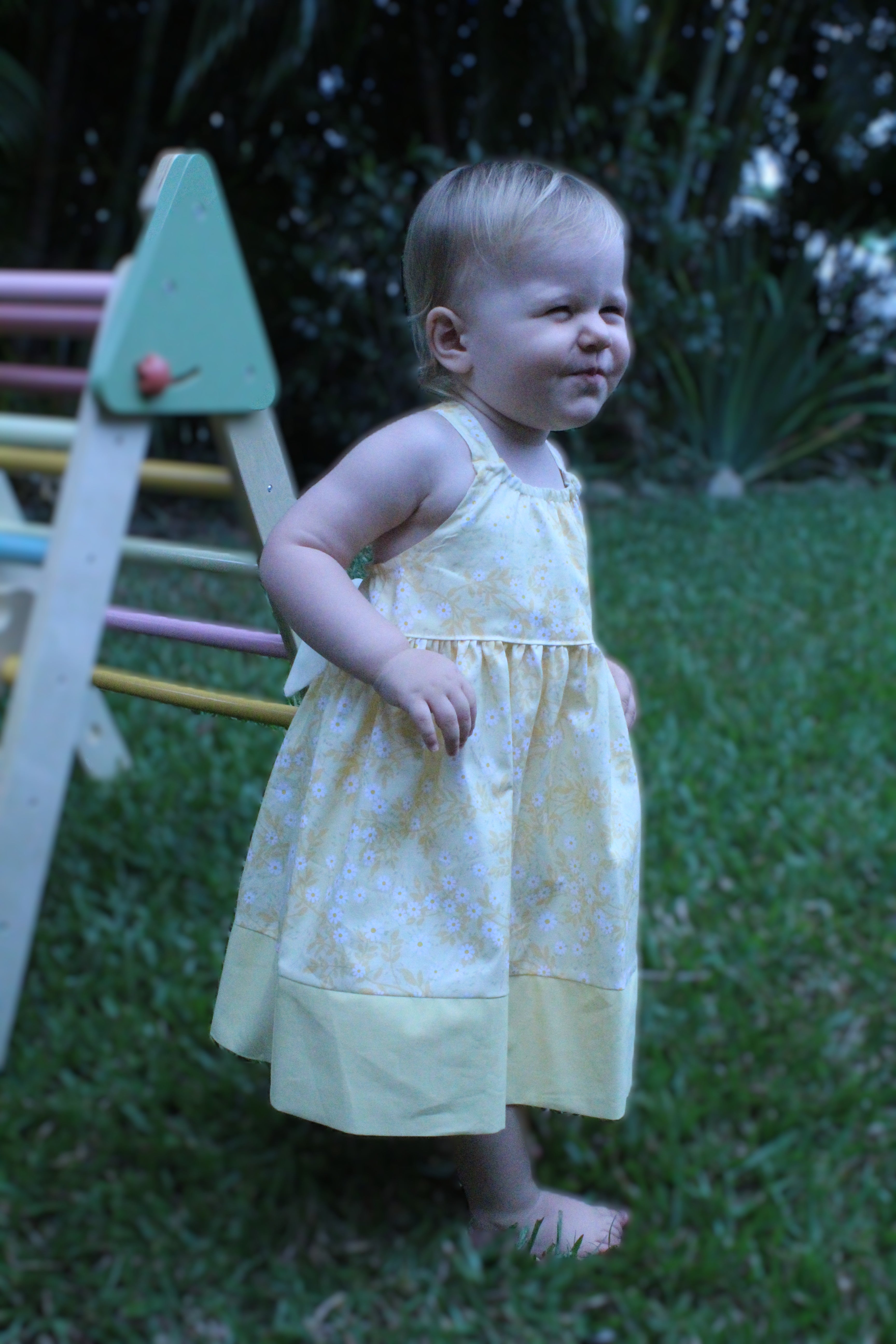 Girls Summer Strap Dress in Yellow - Lily