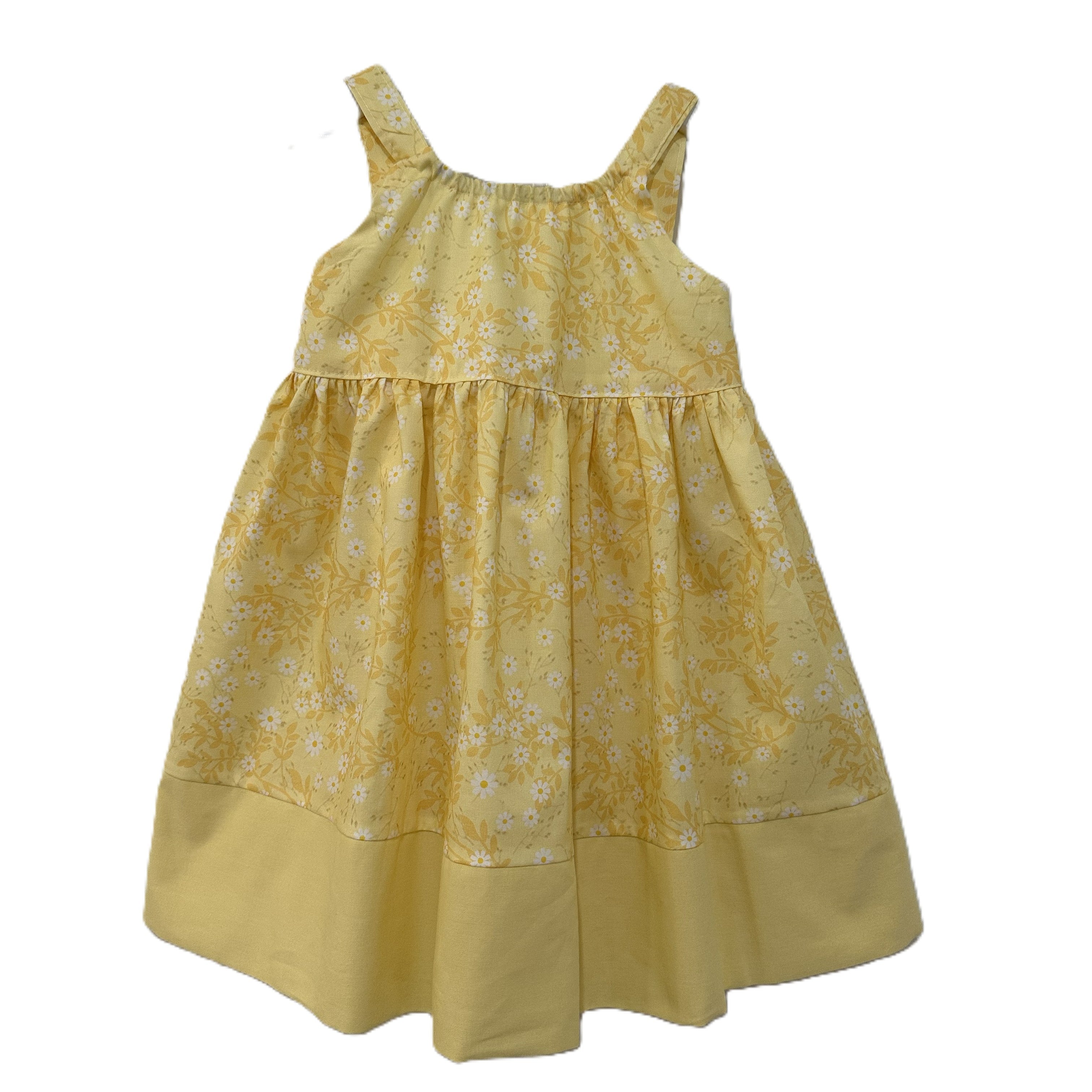 Girls Summer Strap Dress in Yellow - Lily