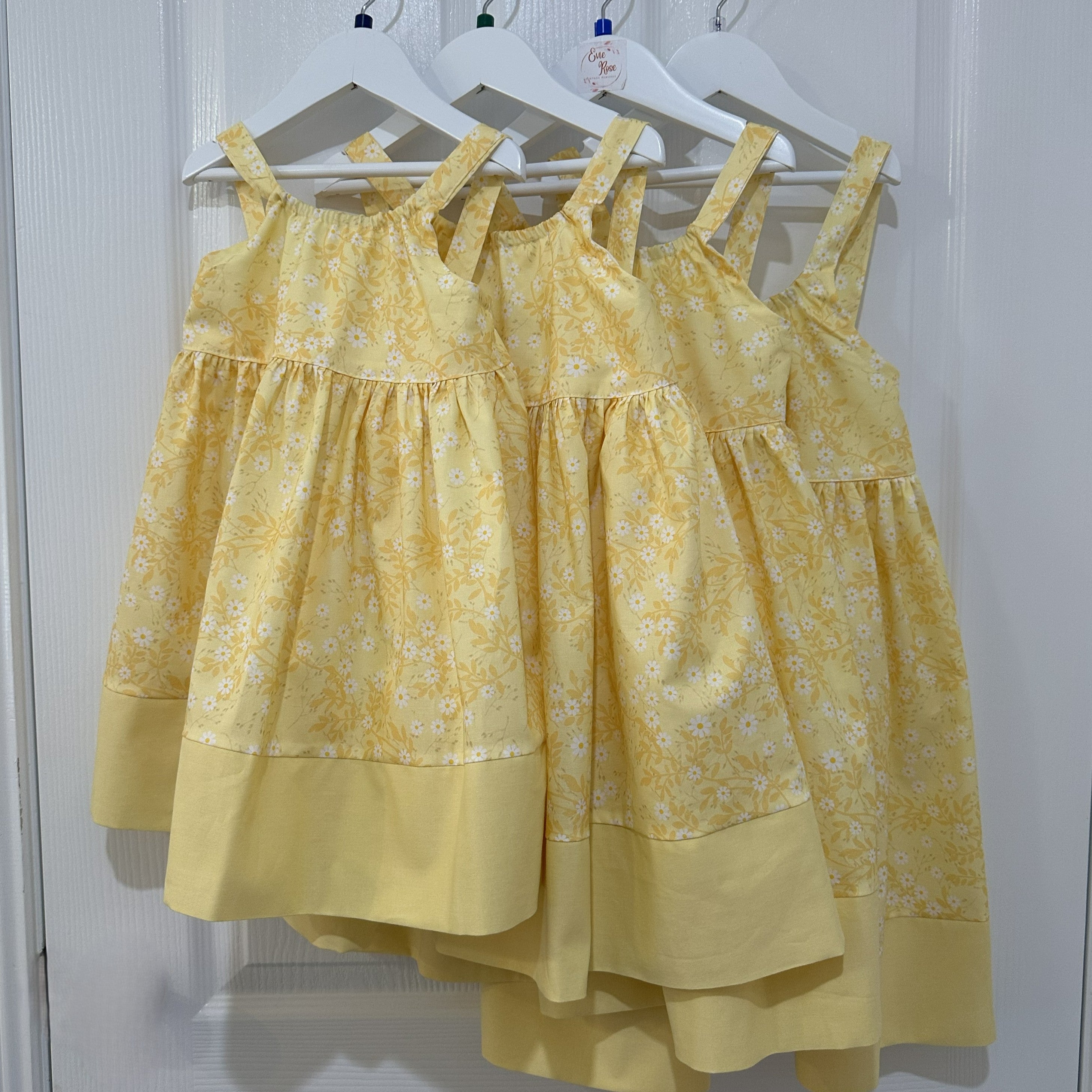 Girls Summer Strap Dress in Yellow - Lily