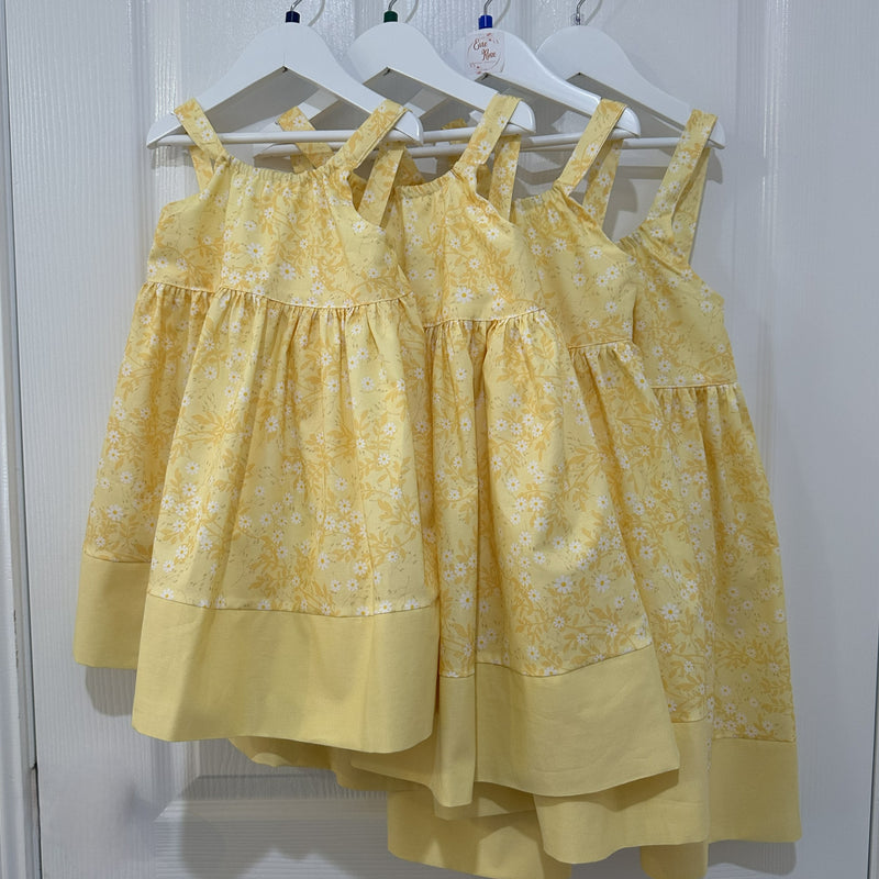 Girls Summer Strap Dress in Yellow - Lily