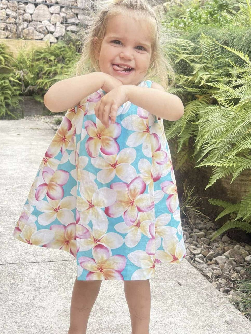1960s inspired A Line Dress in Frangipani Print - Lucy