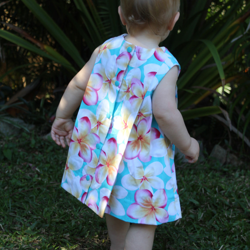 1960s inspired A Line Dress in Frangipani Print - Lucy