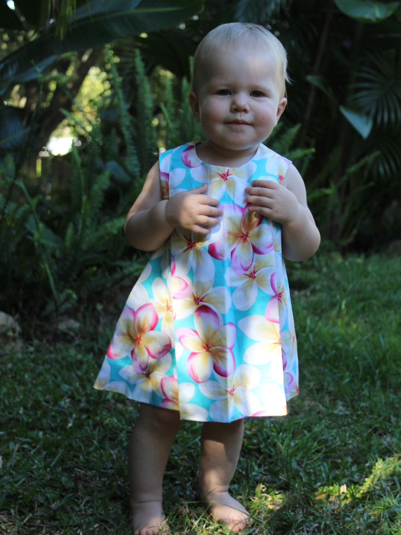 1960s inspired A Line Dress in Frangipani Print - Lucy