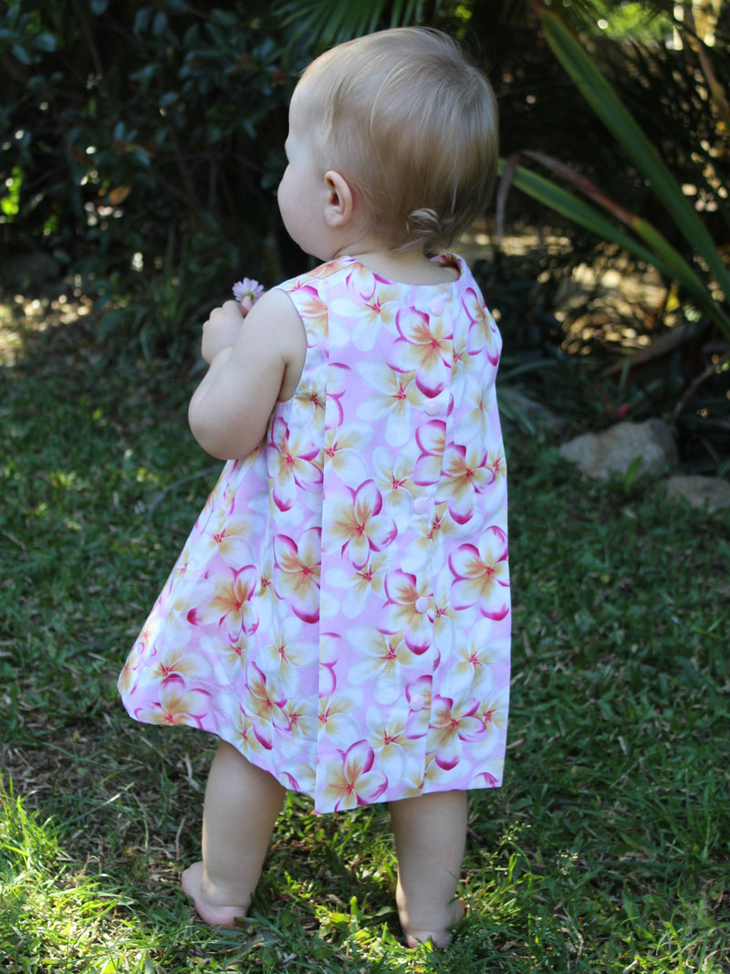 1960s inspired A Line Dress in Frangipani Print - Lucy