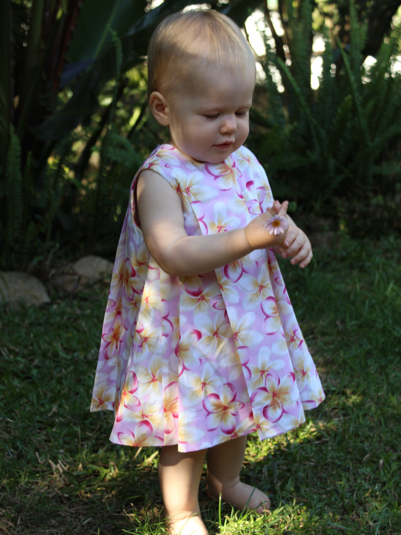 1960s inspired A Line Dress in Frangipani Print - Lucy