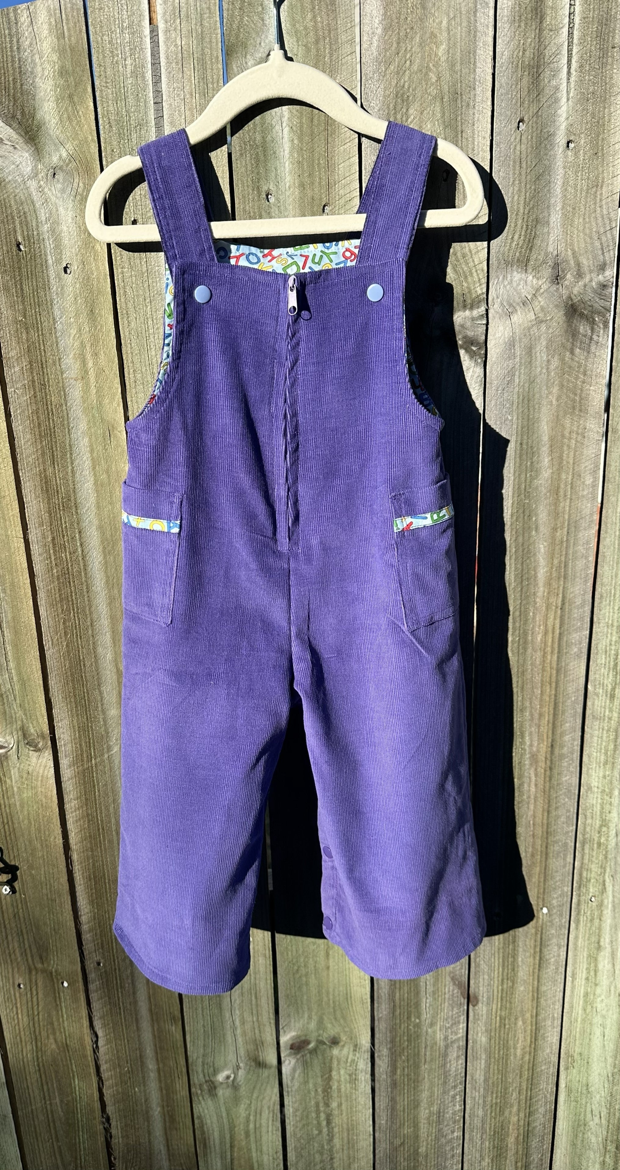 Corduroy Overalls Purple