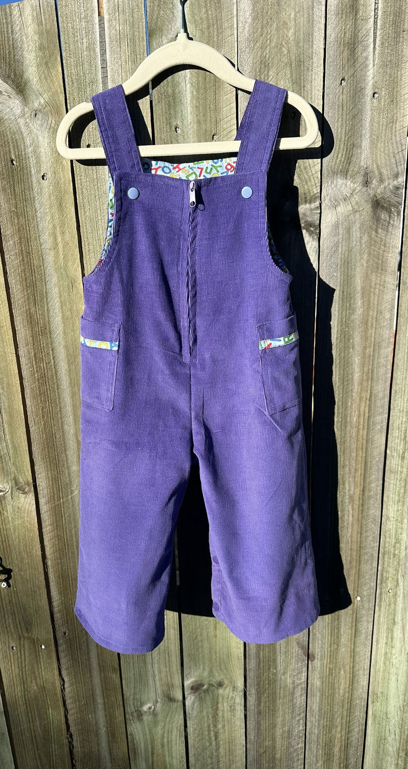 Corduroy Overalls Purple