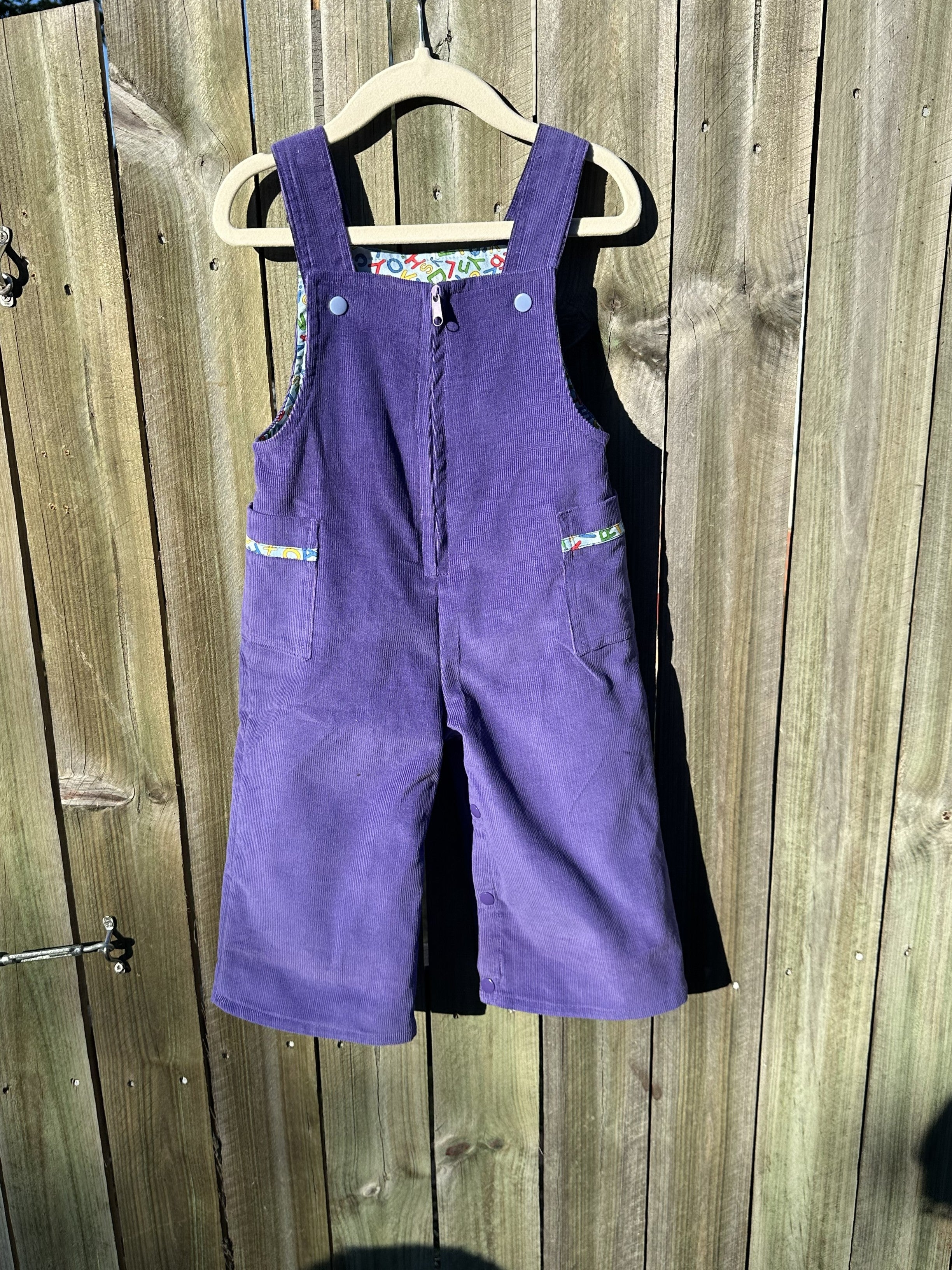 Corduroy Overalls Purple