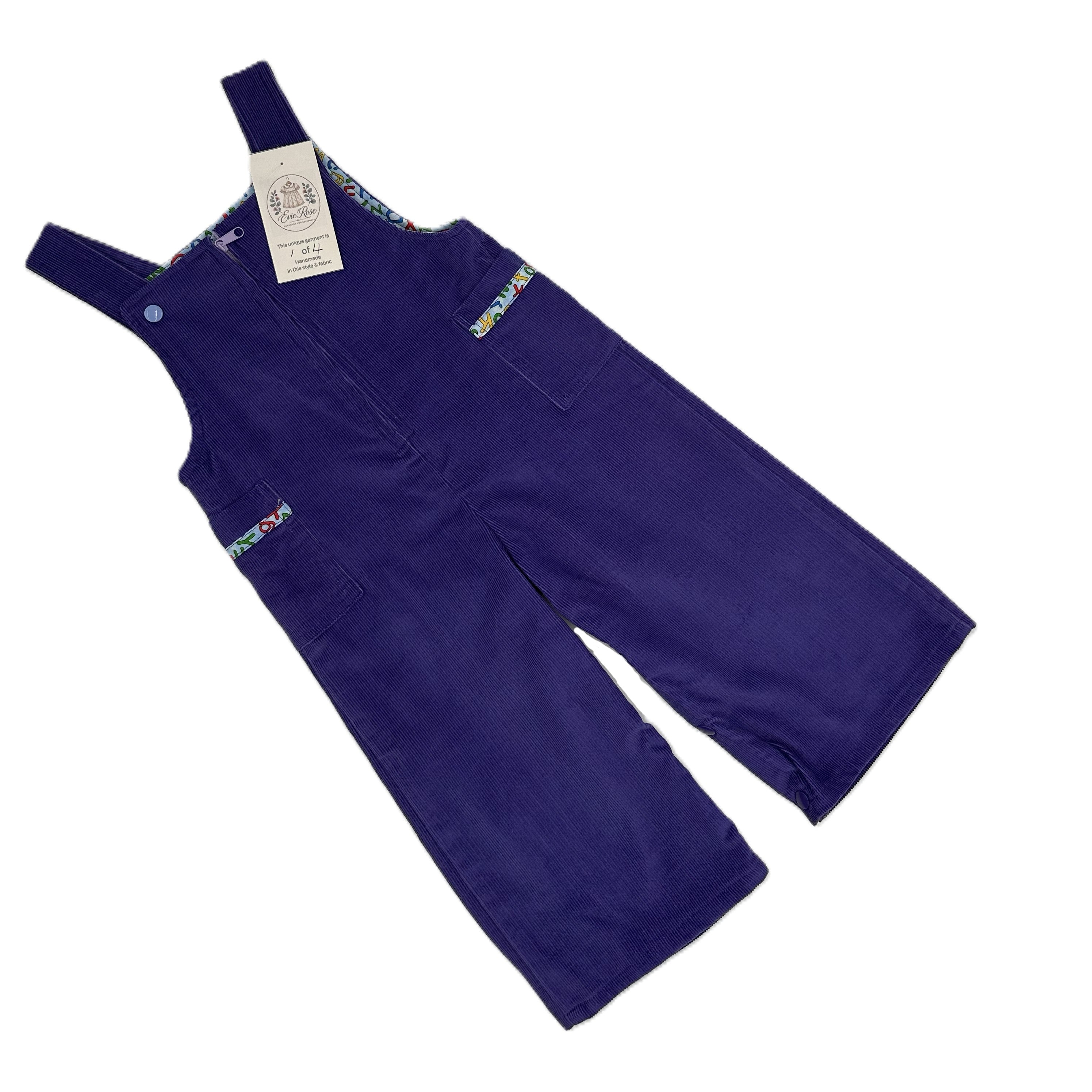 Corduroy Overalls Purple