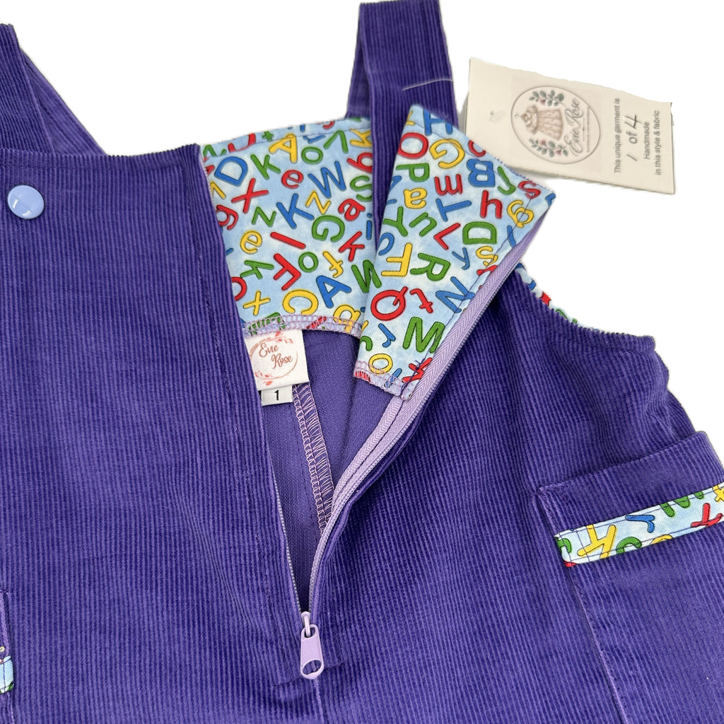 Corduroy Overalls Purple