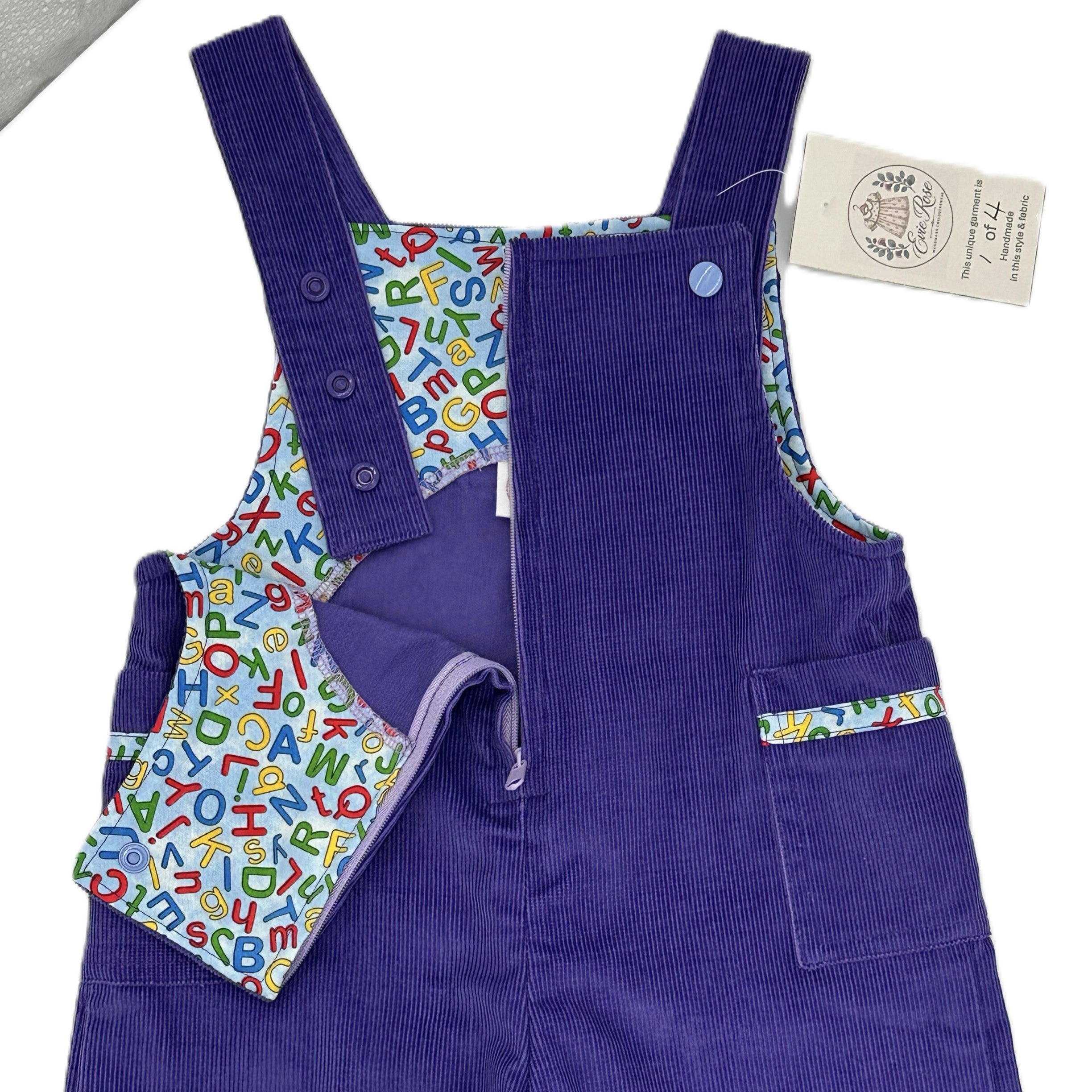 Corduroy Overalls Purple