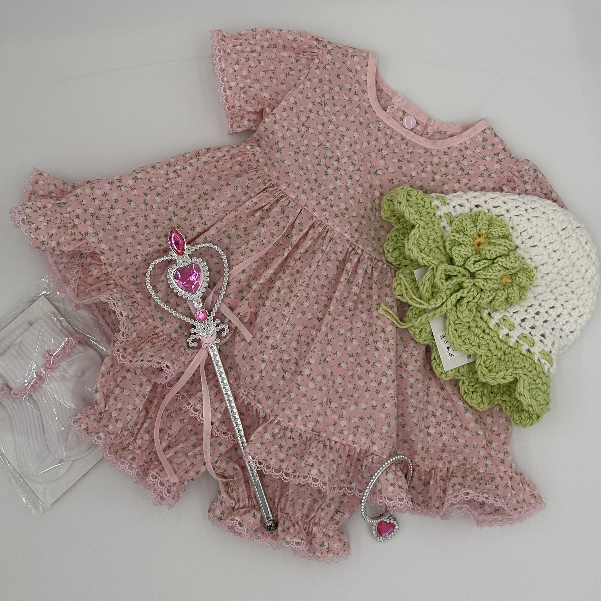 Pink Willow vintage angel top and knickers set for baby girl