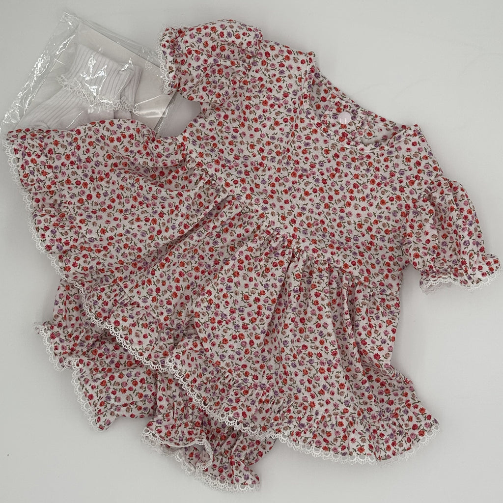 Pink Purple Willow vintage angel top and knickers set for baby girl
