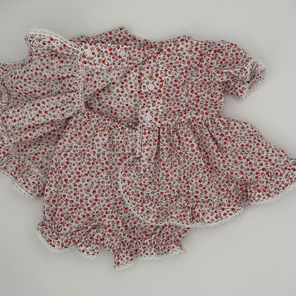 Pink Purple Willow vintage angel top and knickers set for baby girl
