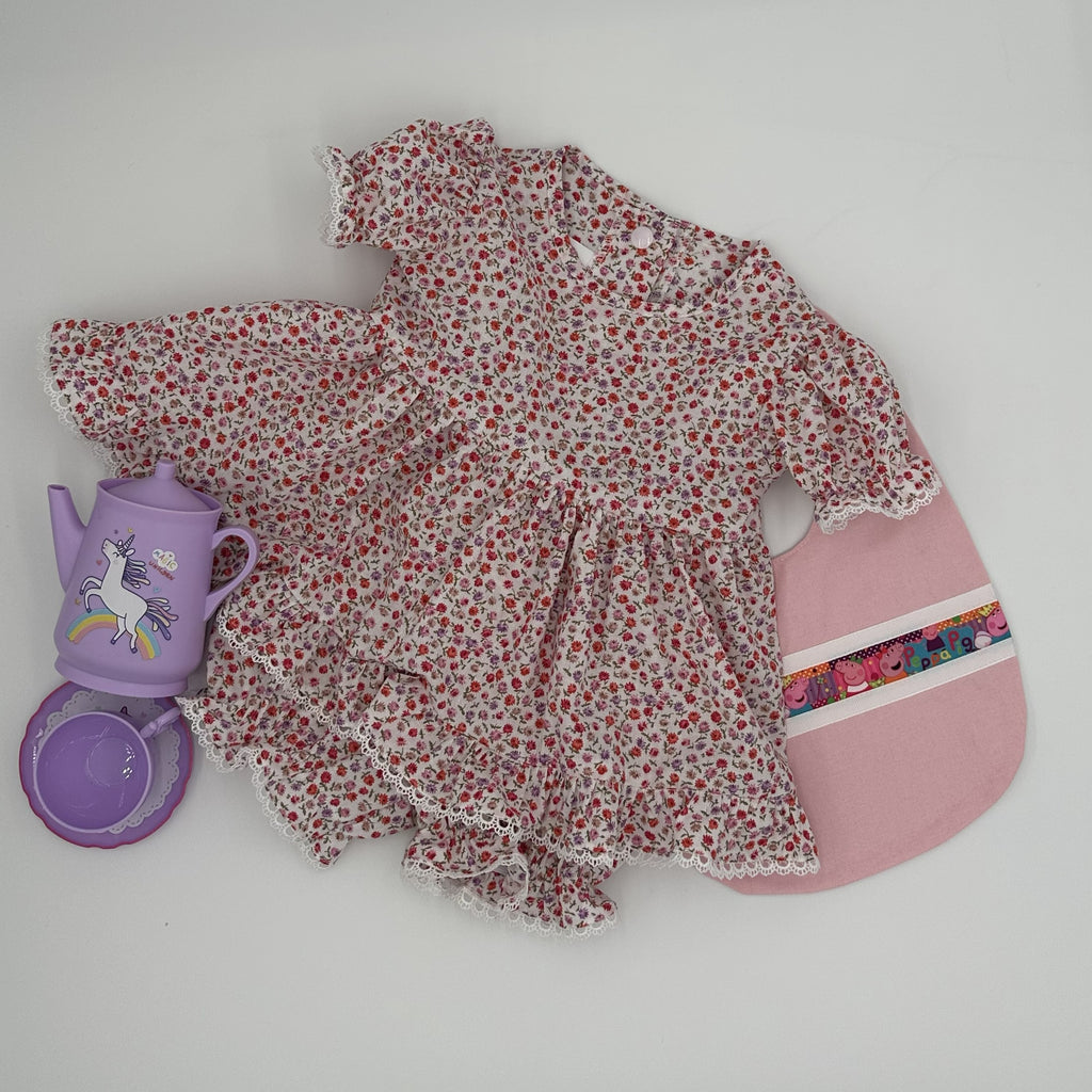 Pink Purple Willow vintage angel top and knickers set for baby girl